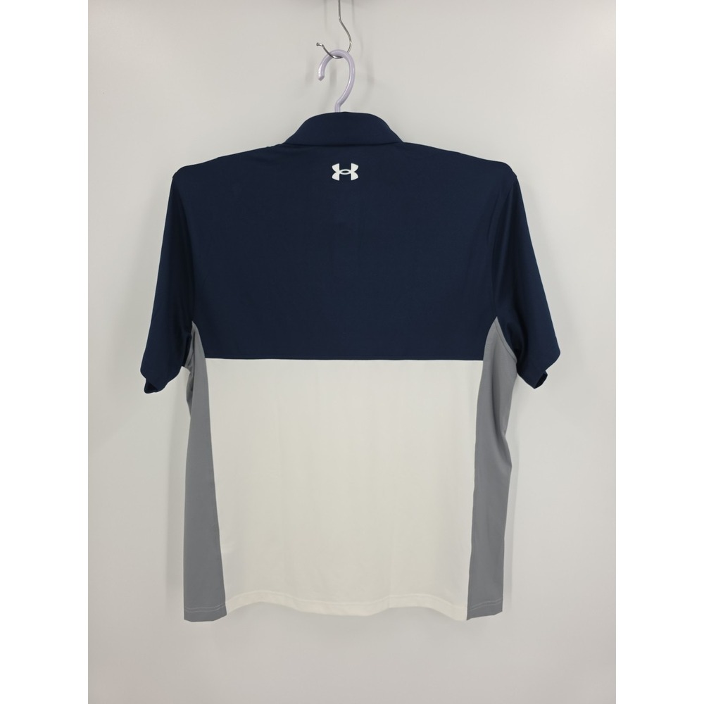 Under Armour Performance Polo Men's Short Sleeve Blue White and Gray Size XL - Picture 5 of 8